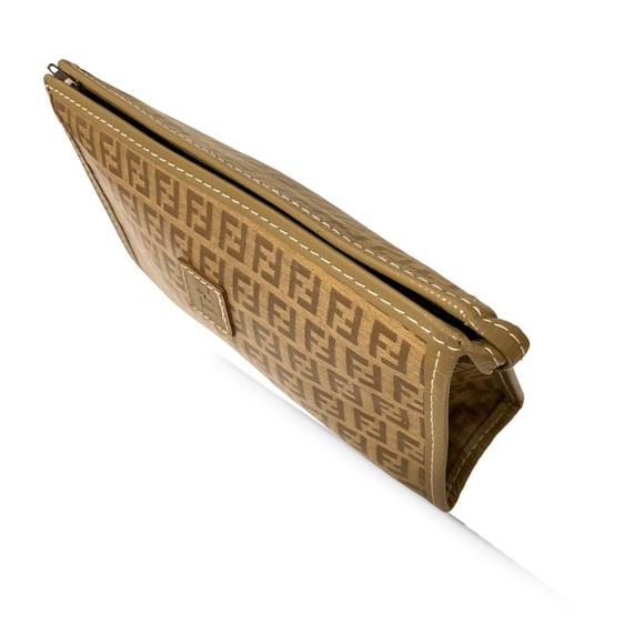 FENDI Vintage Zucchino FF Logo Monogram Coated Canvas Clutch - Picture 10 of 15
